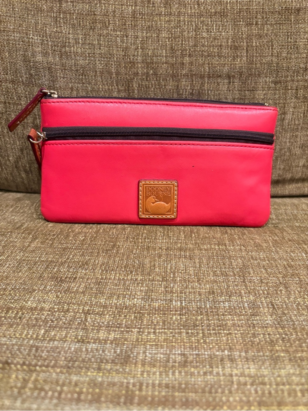 Dooney & Bourke Hot Pink Zip Wristlet Clutch